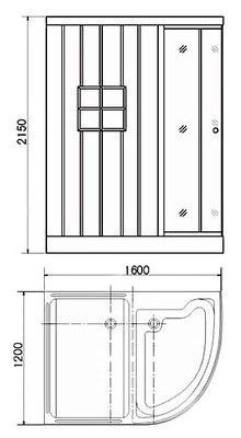 Душевая кабина Appollo AG-0201 L с баней и финской сауной