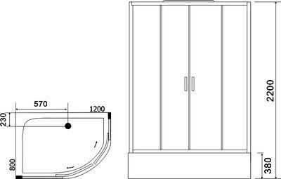 Душевая кабина Black&White Galaxy G5507 L