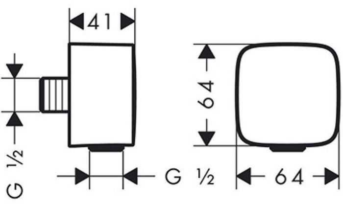 Hansgrohe Fixfit шланговое подсоединение c защитой, цвет: хром