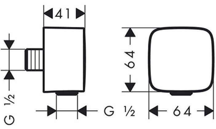 Hansgrohe Fixfit шланговое подсоединение c защитой, цвет: хром