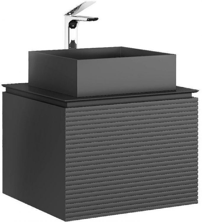 Тумба под раковину Jorno Stone 60 Stn.01.60/P/A/JR подвесная Антрацит