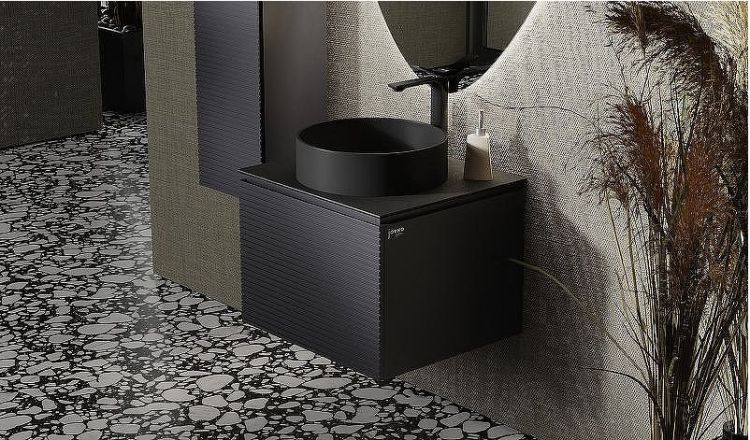 Тумба под раковину Jorno Stone 60 Stn.01.60/P/A/JR подвесная Антрацит