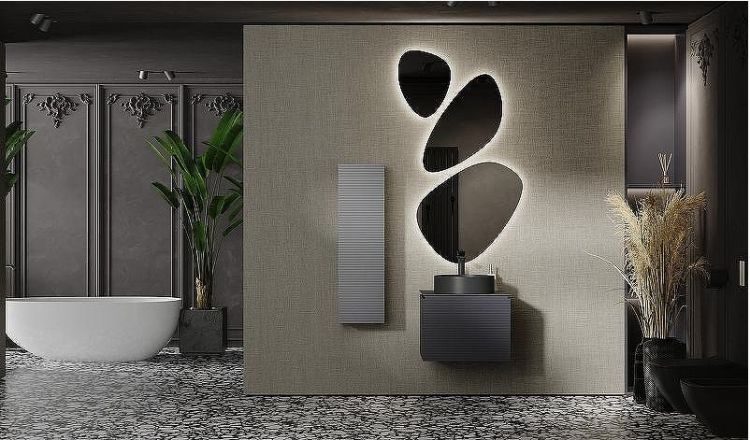 Тумба под раковину Jorno Stone 60 Stn.01.60/P/A/JR подвесная Антрацит