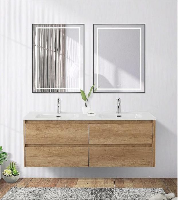Зеркало BelBagno Kraft 60 SPC-KRAFT-600-800-LED-TCH-WARM-NERO с подсветкой Черное с сенсорным выключателем и подогревом