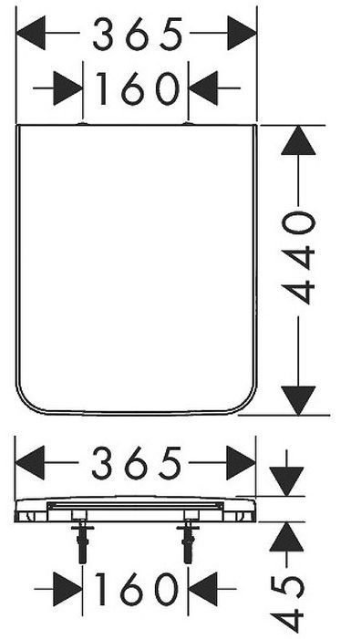 Hansgrohe EluPura Original Q Сиденье для унитаза, без микролифта, с верхним креплением, цвет: белый