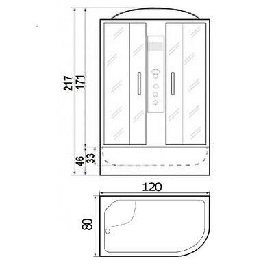 Душевая кабина River Temza 120/80/46 МТ L Душевая кабина River Temza 120/80/46 МТ L