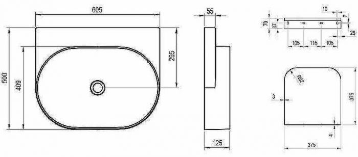 Раковина Ravak Yard 60 XJX01060000 Белая