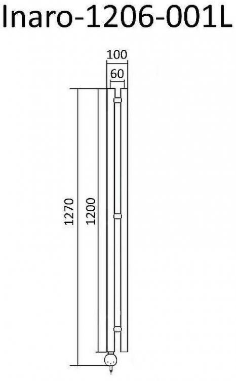Электрический полотенцесушитель Маргроид Inaro 1270x60 Inaro-1206-001L левый Хром