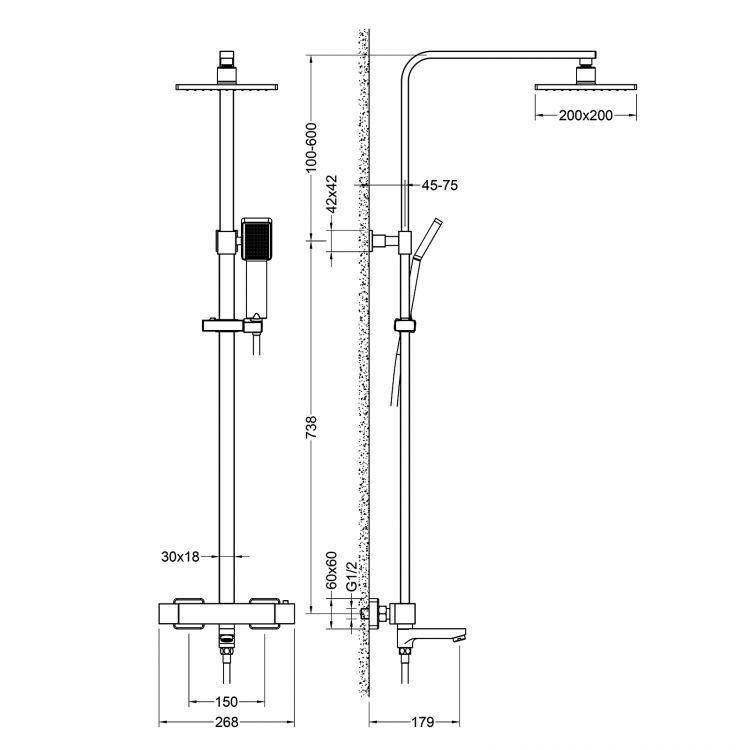 Душевая система с термостатом Timo Tetra-thermo SX-0169/00 хром Душевая система с термостатом Timo Tetra-thermo SX-0169/00 хром
