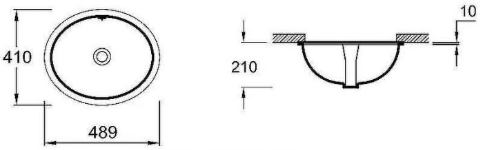 Раковина Jacob Delafon Caxton 49 E2210-0 Белая
