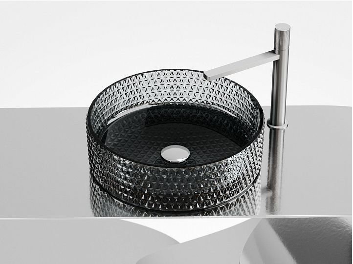 Умывальник CERAMICANOVA Cristal чаша накладная круглая 360 мм (цвет чёрный) CN6060 Умывальник CERAMICANOVA Cristal чаша накладная круглая 360 мм (цвет чёрный) CN6060