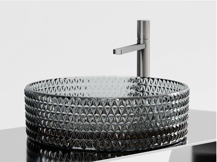 Умывальник CERAMICANOVA Cristal чаша накладная круглая 360 мм (цвет чёрный) CN6060 Умывальник CERAMICANOVA Cristal чаша накладная круглая 360 мм (цвет чёрный) CN6060