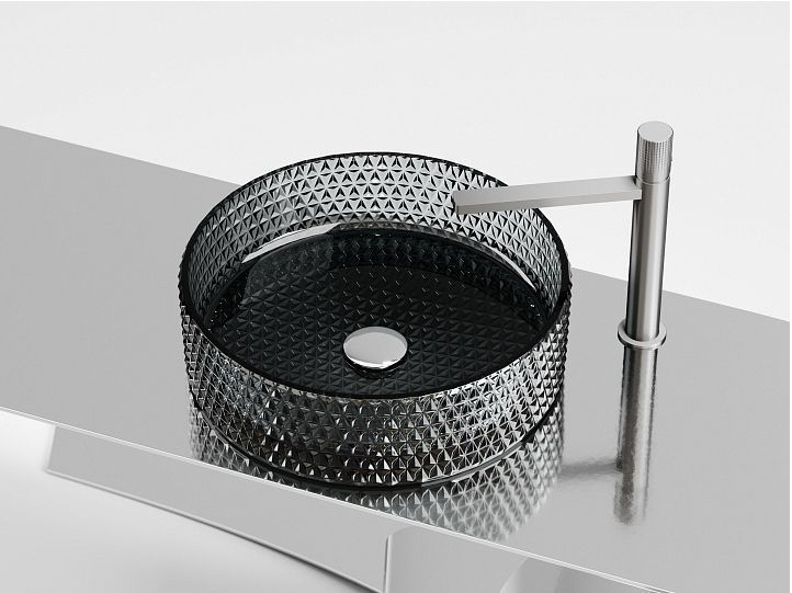 Умывальник CERAMICANOVA Cristal чаша накладная круглая 360 мм (цвет чёрный) CN6060 Умывальник CERAMICANOVA Cristal чаша накладная круглая 360 мм (цвет чёрный) CN6060