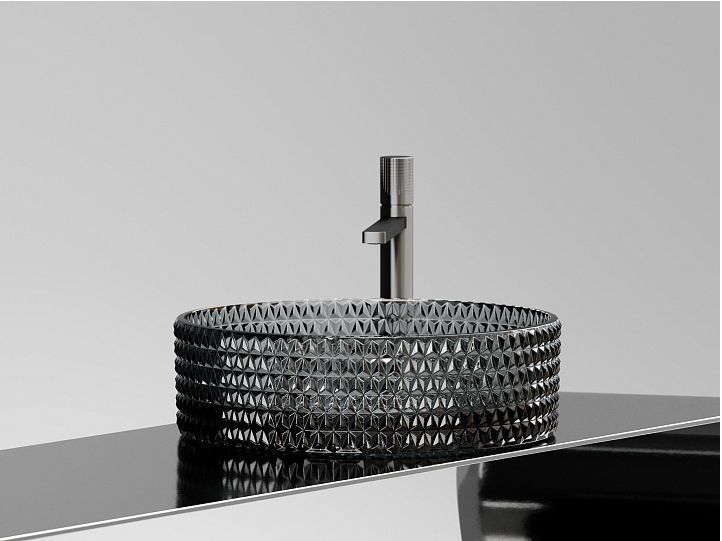 Умывальник CERAMICANOVA Cristal чаша накладная круглая 360 мм (цвет чёрный) CN6060 Умывальник CERAMICANOVA Cristal чаша накладная круглая 360 мм (цвет чёрный) CN6060