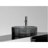 Умывальник CERAMICANOVA Cristal чаша накладная круглая 360 мм (цвет чёрный) CN6060