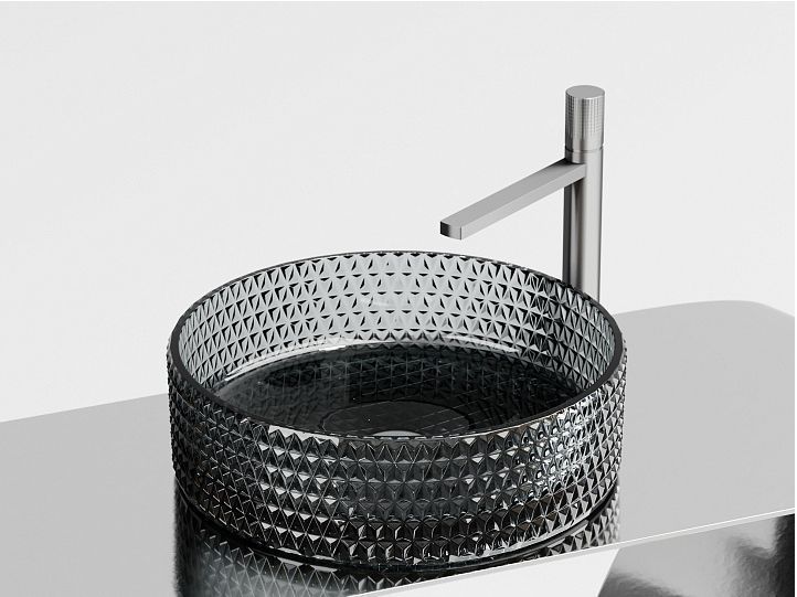 Умывальник CERAMICANOVA Cristal чаша накладная круглая 360 мм (цвет чёрный) CN6060 Умывальник CERAMICANOVA Cristal чаша накладная круглая 360 мм (цвет чёрный) CN6060