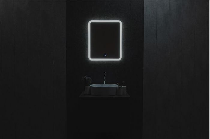 Зеркало STWORKI Монтре 50 LED-00002957 с подсветкой цвет Белый с сенсорным выключателем