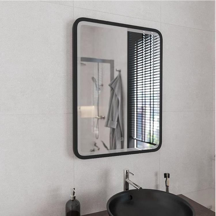 Зеркало DIWO Оренбург 60 ЗЛП1726 с подсветкой цвет Черный с сенсорным выключателем