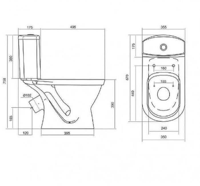 Унитаз Santek Алькор  1.WH30.2.196 с бачком и сиденьем