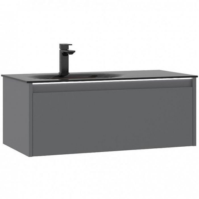 Тумба с раковиной Orka Lisbon 90 5001430 подвесная Серая матовая