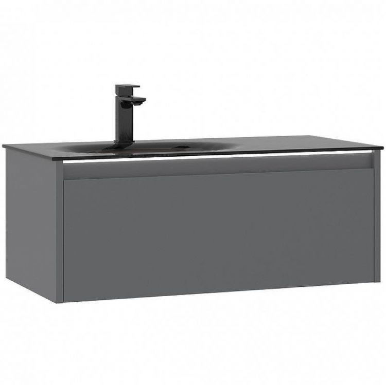 Тумба с раковиной Orka Lisbon 90 5001430 подвесная Серая матовая