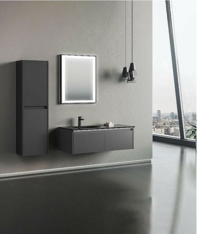 Тумба с раковиной Orka Lisbon 90 5001430 подвесная Серая матовая