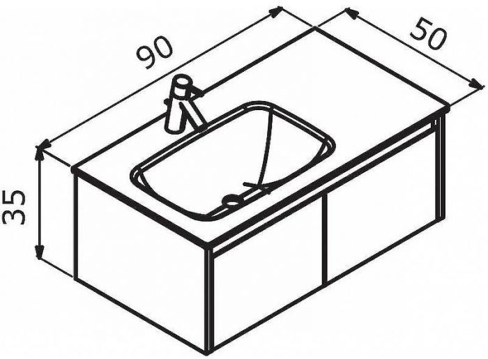 Тумба с раковиной Orka Lisbon 90 5001430 подвесная Серая матовая