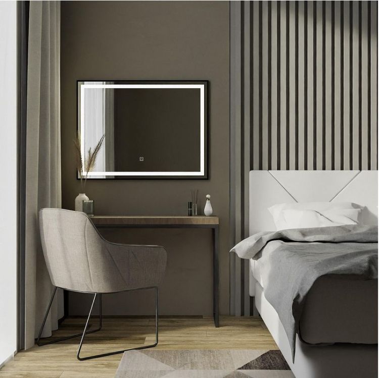 Зеркало Fixsen FX-2080B 60 с подсветкой цвет Черный с сенсорным выключателем и диммером