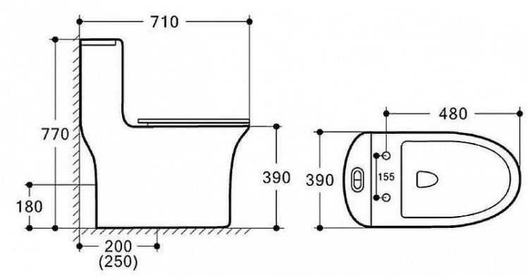 Унитаз моноблок Azario Luna AZ-1037 с бачком и сиденьем Микролифт