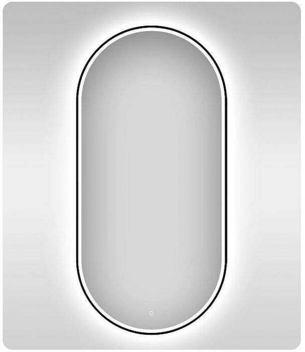 Зеркало Wellsee 7 Rays' Spectrum 45 172201970-172201980 с подсветкой цвет Черный матовый с сенсорным выключателем