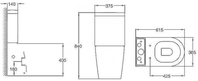 Унитаз компакт Azario Luana AZ-8593 с бачком и сиденьем Микролифт