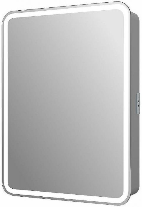 Зеркальный шкаф Reflexion Circle 600х800 L RF2109SR с подсветкой Белый матовый