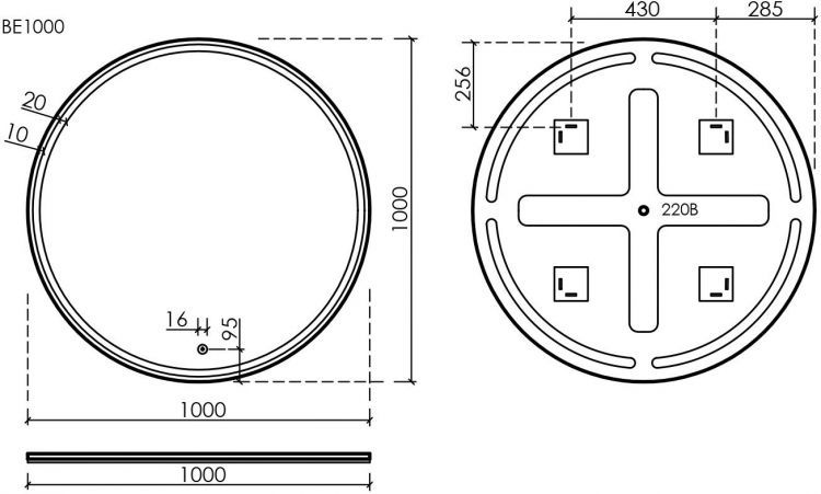 Зеркало SANCOS с подсветкой Bella 1000 мм, BE1000 Зеркало SANCOS с подсветкой Bella 1000 мм, BE1000