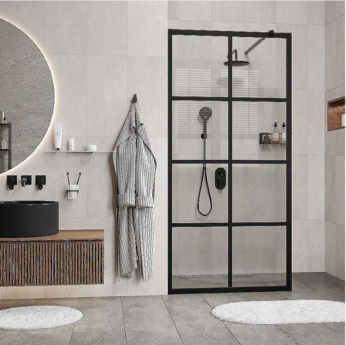 Душевая перегородка WasserKRAFT Glan 120 66W40 профиль Черный матовый стекло прозрачное