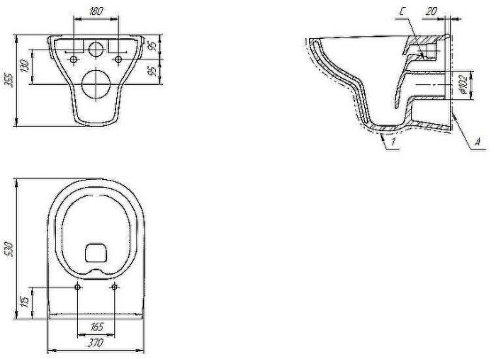 Комплект унитаза с инсталляцией Cersanit City 64277 с сиденьем Микролифт и Белой Хром клавишей смыва
