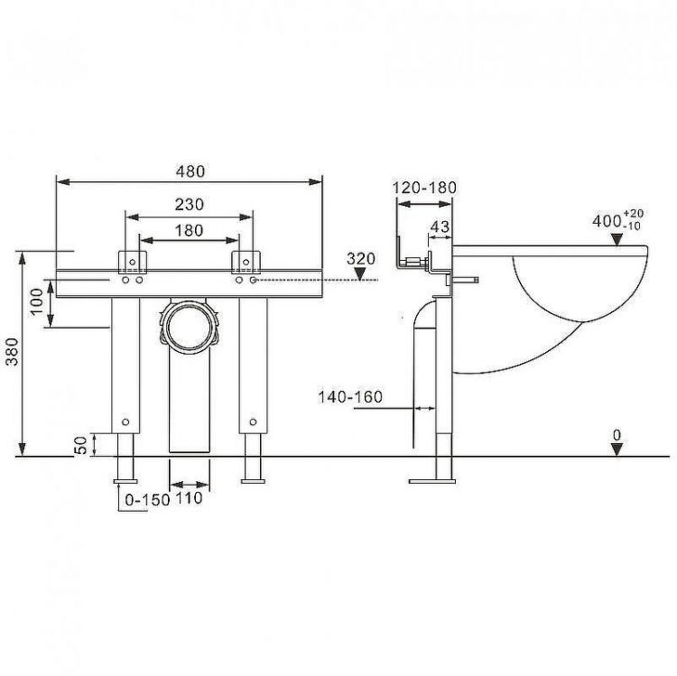 Инсталляция Abber AC0102P для унитаза с крепежом