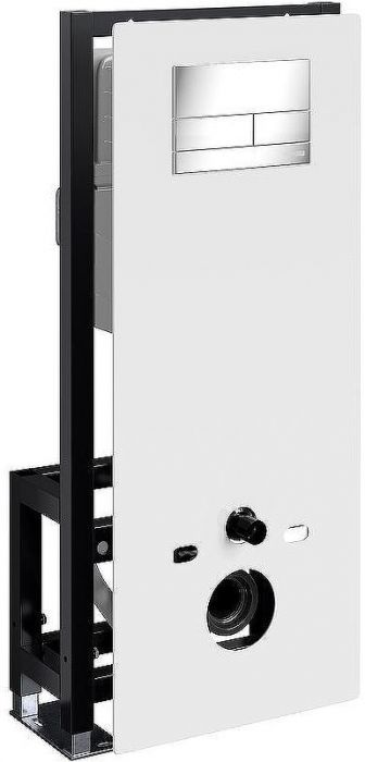 Инсталляция WasserKRAFT Glan 66TLT.010.ME.WH.CH04 для унитаза Белое стекло с клавишей смыва Хром