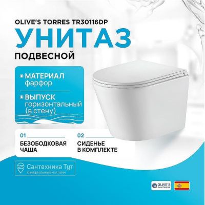 Унитаз Olive's Torres TR30116DP подвесной с сиденьем Микролифт