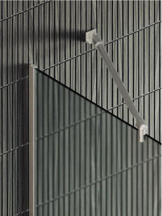 Душевая перегородка Maybah Glass MGD-737-5у 890x1950 в узком профиле Хром матовый стекло сатиновое