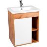 Тумба под раковину VIANT Бостон 50 VBOS50CO-T1STP подвесная Белая Дуб Вотан