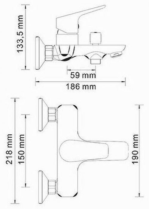 Смеситель для ванны WasserKRAFT Lippe 4501 Хром
