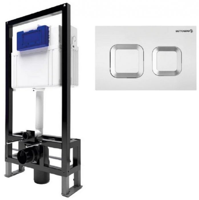 Инсталляция Bettoserb Sava Free Standing SFS40006488G для унитаза с клавишей смыва цвет Черный матовый Золото глянцевое