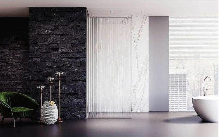 Душевая перегородка Veconi Korato KR-81F 100 KR81F-100-08-C4 профиль Хром стекло рифленое