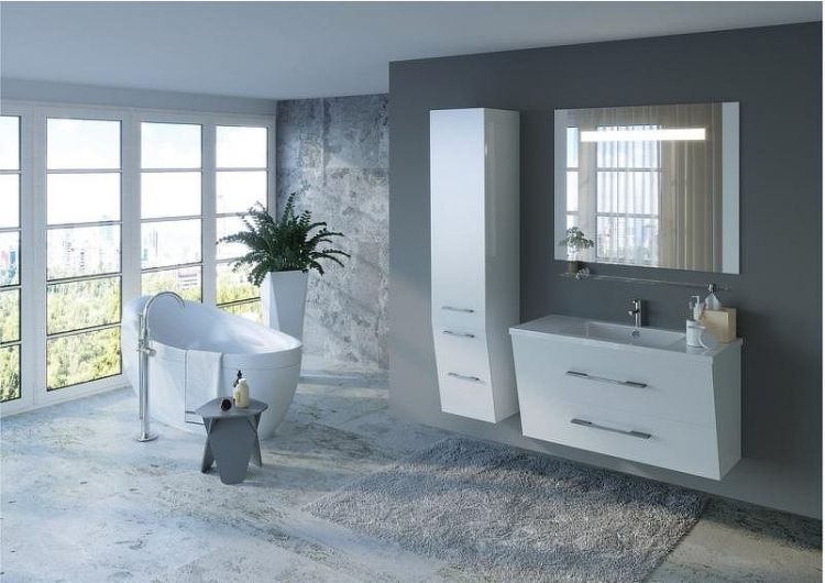 Шкаф пенал Bellezza Берта 40 4620705182014 подвесной L Белый