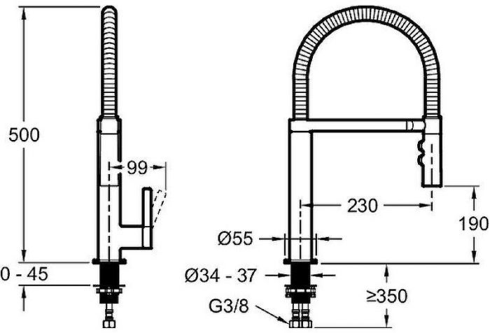 Смеситель для кухни Jacob Delafon Spirale E23310-CP Хром