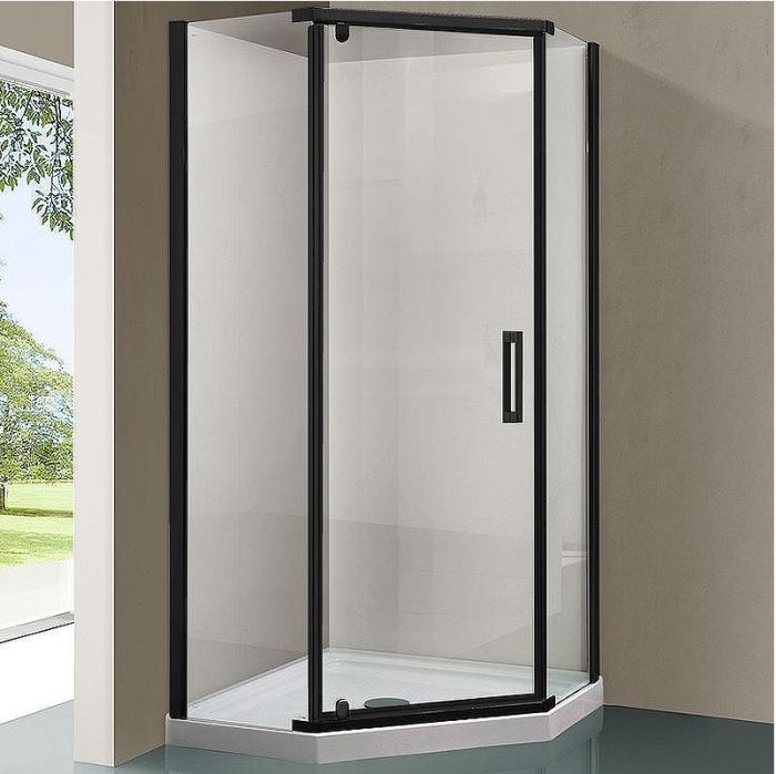Душевой уголок Vincea Stresa 100х100 VSP-1S100CLB профиль Черный стекло прозрачное