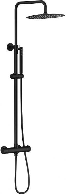 Душевая система Knotlor Eclipse SS-24/BL с термостатом цвет Матовый черный Душевая система Knotlor Eclipse SS-24/BL с термостатом цвет Матовый черный