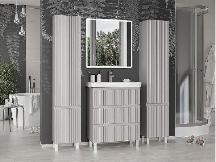 Шкаф пенал Brevita Victory 35 L VIC-05035-500L Серый шелк