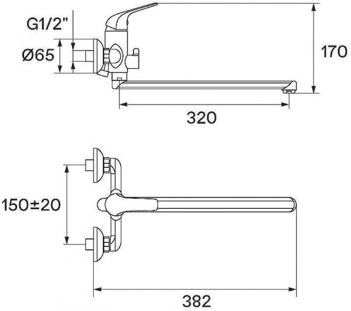 Смеситель для ванны Santek Нико WH5A12005C001 универсальный Хром