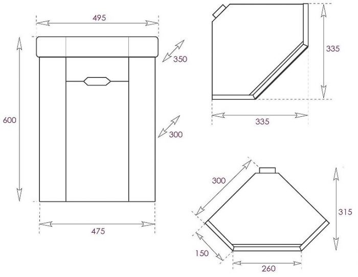 Тумба под раковину Onika Айленд 35 R 103502 подвесная, угловая цвет Белый